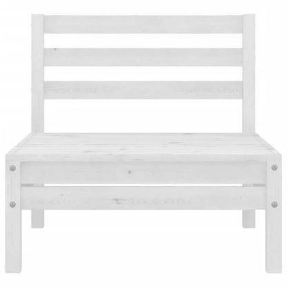 vidaXL 2-Sitzer-Gartensofa Weiß Kiefer Massivholz