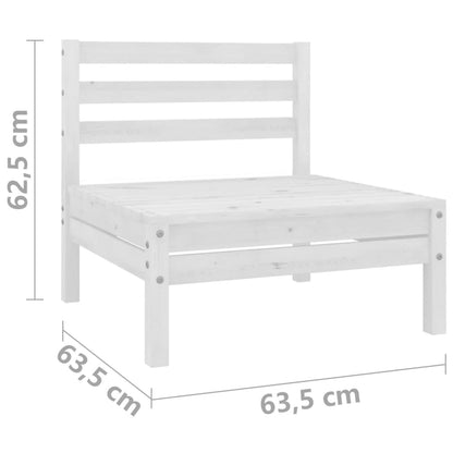 vidaXL 2-Sitzer-Gartensofa Weiß Kiefer Massivholz