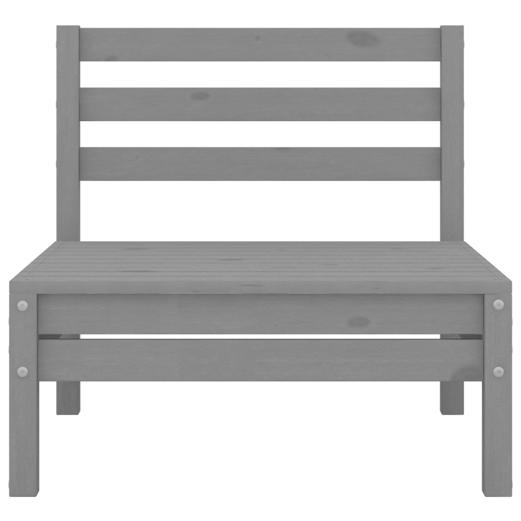 vidaXL Canapé de jardin 2 places gris bois de pin massif