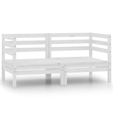 vidaXL Canapé de jardin 2 places blanc Pin massif