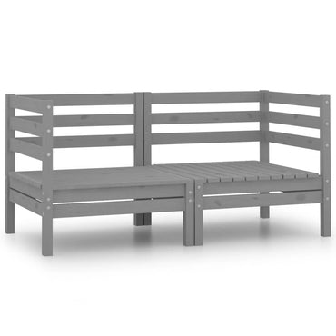 vidaXL Canapé de jardin 2 places gris bois de pin massif