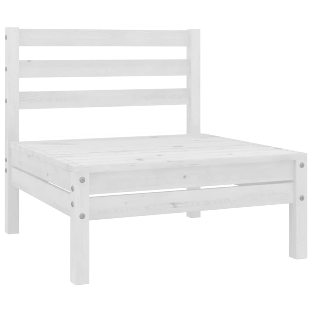 vidaXL Salon de jardin 4 pcs Blanc Bois de pin massif