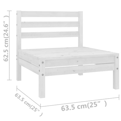 vidaXL Salon de jardin 4 pcs Blanc Bois de pin massif