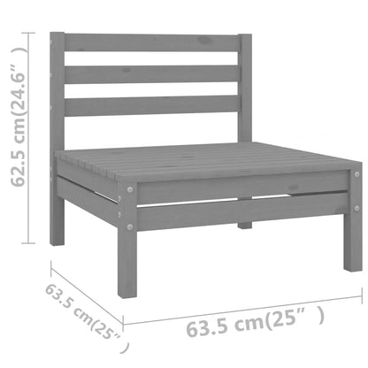 vidaXL 9-tlg. Garten-Lounge-Set Grau Kiefer Massivholz