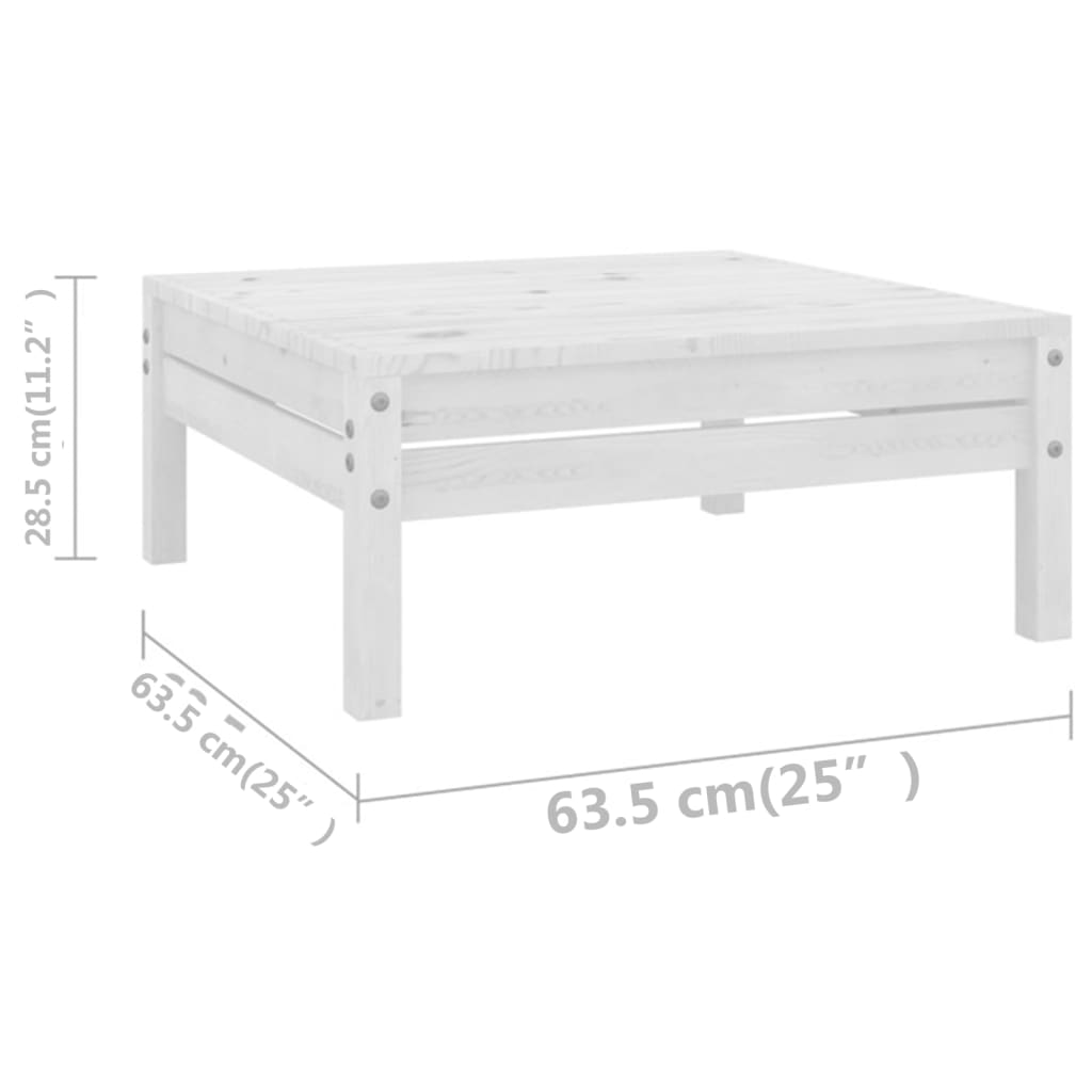 vidaXL Salon de jardin 4 pcs Blanc Bois de pin massif