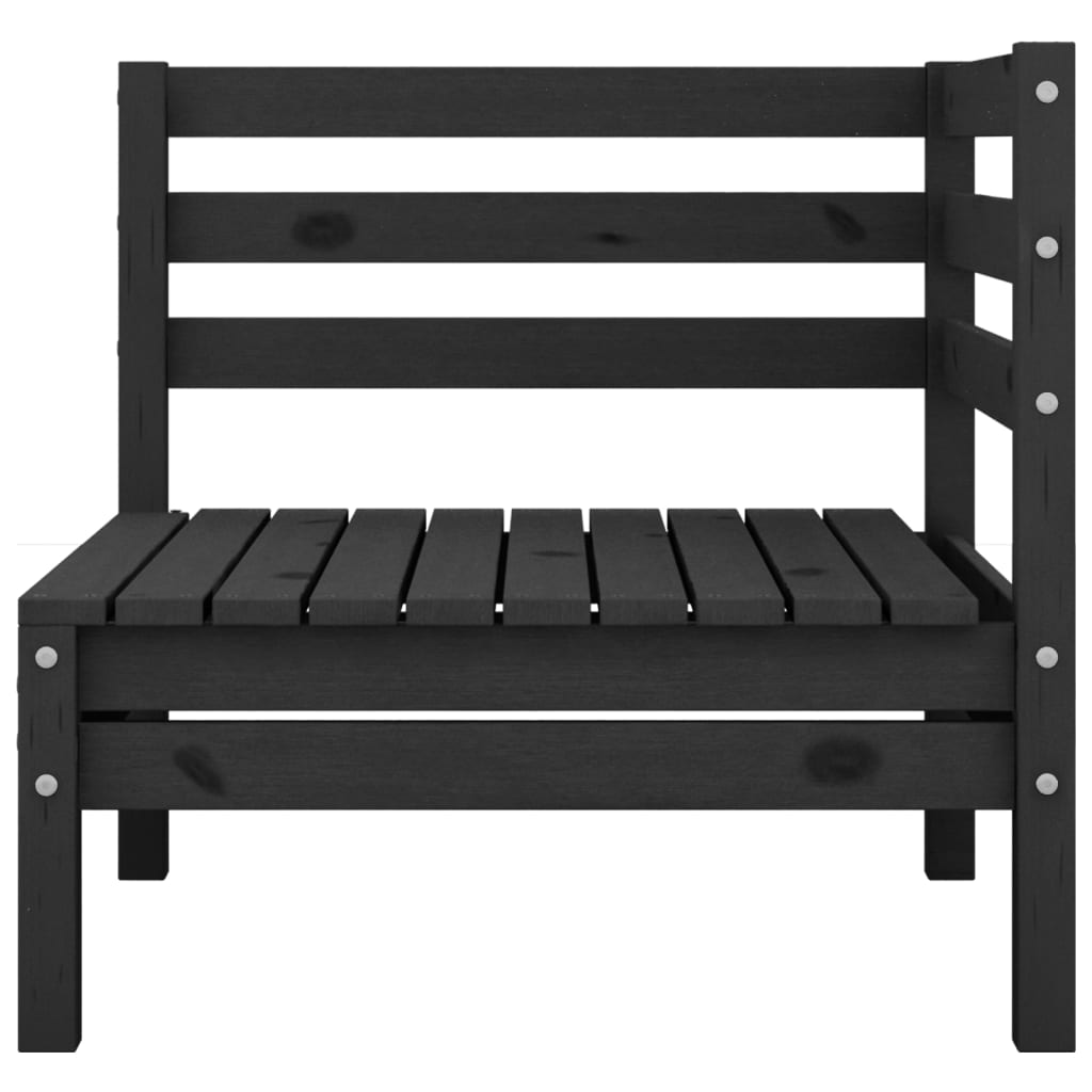 vidaXL Salon de jardin 4 pcs noir bois de pin massif