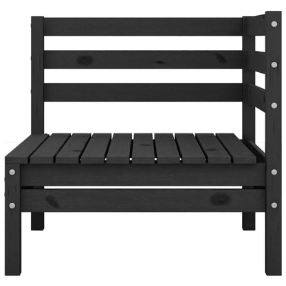 vidaXL Salon de jardin 4 pcs noir bois de pin massif