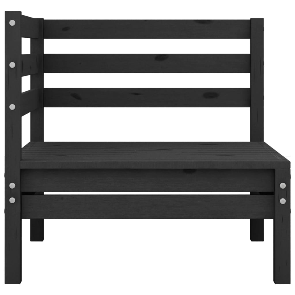 vidaXL Salon de jardin 4 pcs noir bois de pin massif