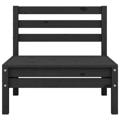 vidaXL Salon de jardin 4 pcs noir bois de pin massif