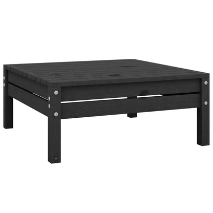 vidaXL Salon de jardin 4 pcs noir bois de pin massif