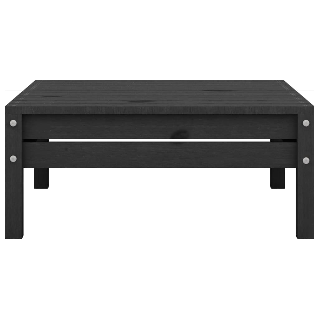 vidaXL Salon de jardin 4 pcs noir bois de pin massif