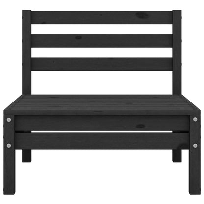 vidaXL Salon de jardin 4 pcs noir bois de pin massif