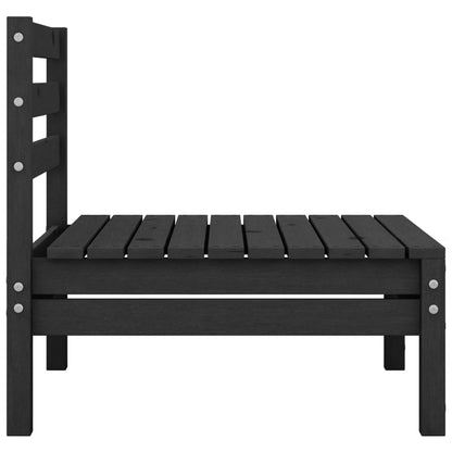 vidaXL Salon de jardin 4 pcs noir bois de pin massif