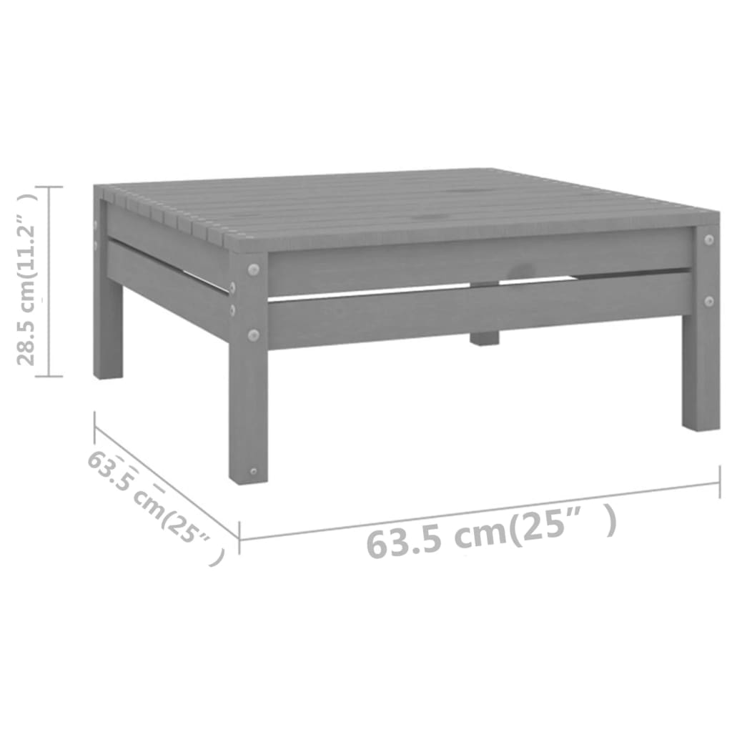 vidaXL 9-tlg. Garten-Lounge-Set Grau Kiefer Massivholz