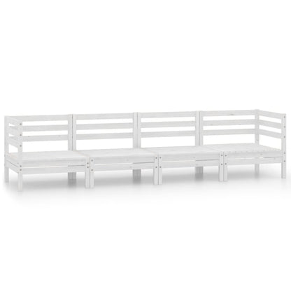 vidaXL Salon de jardin 4 pcs Blanc Bois de pin massif
