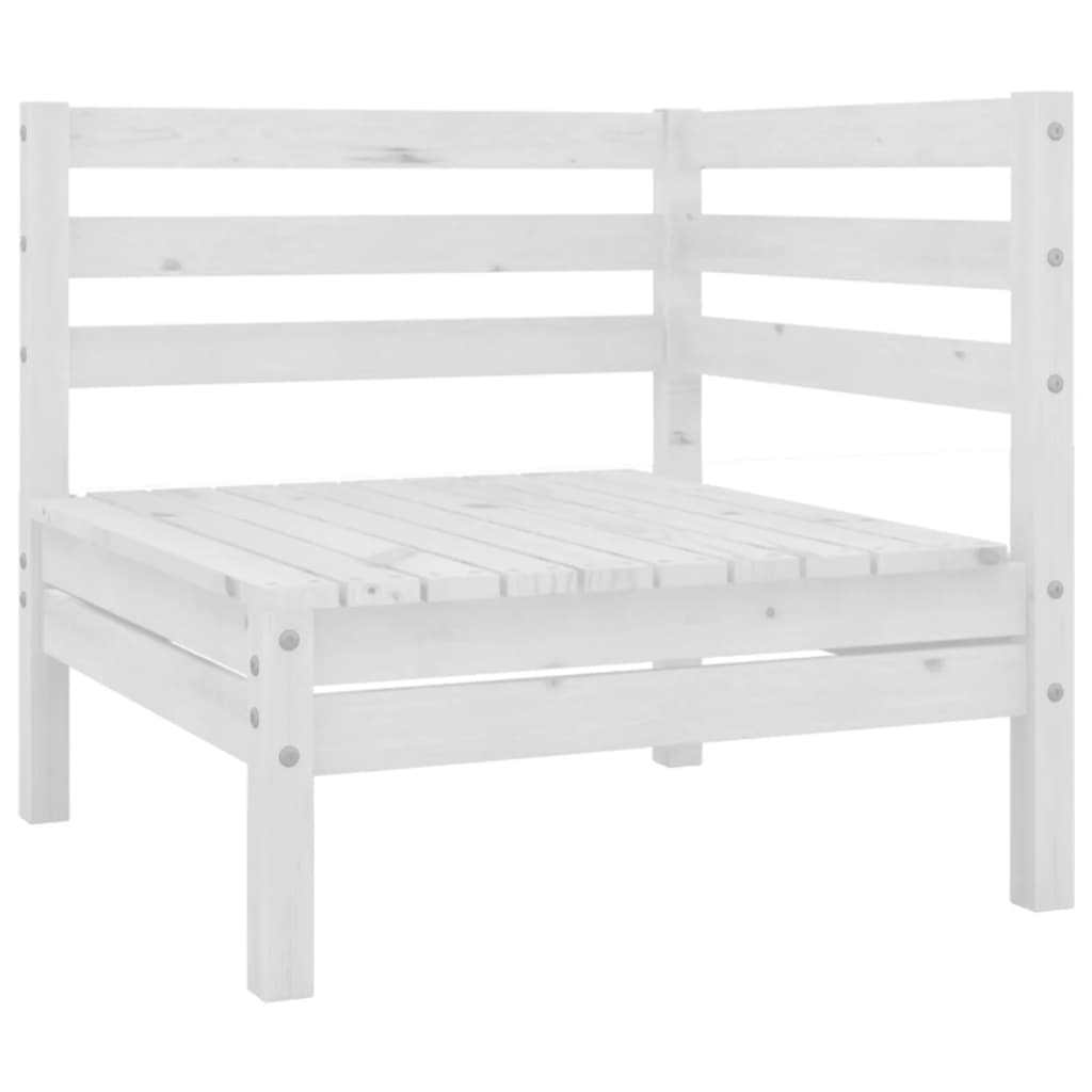 vidaXL Salon de jardin 4 pcs Blanc Bois de pin massif