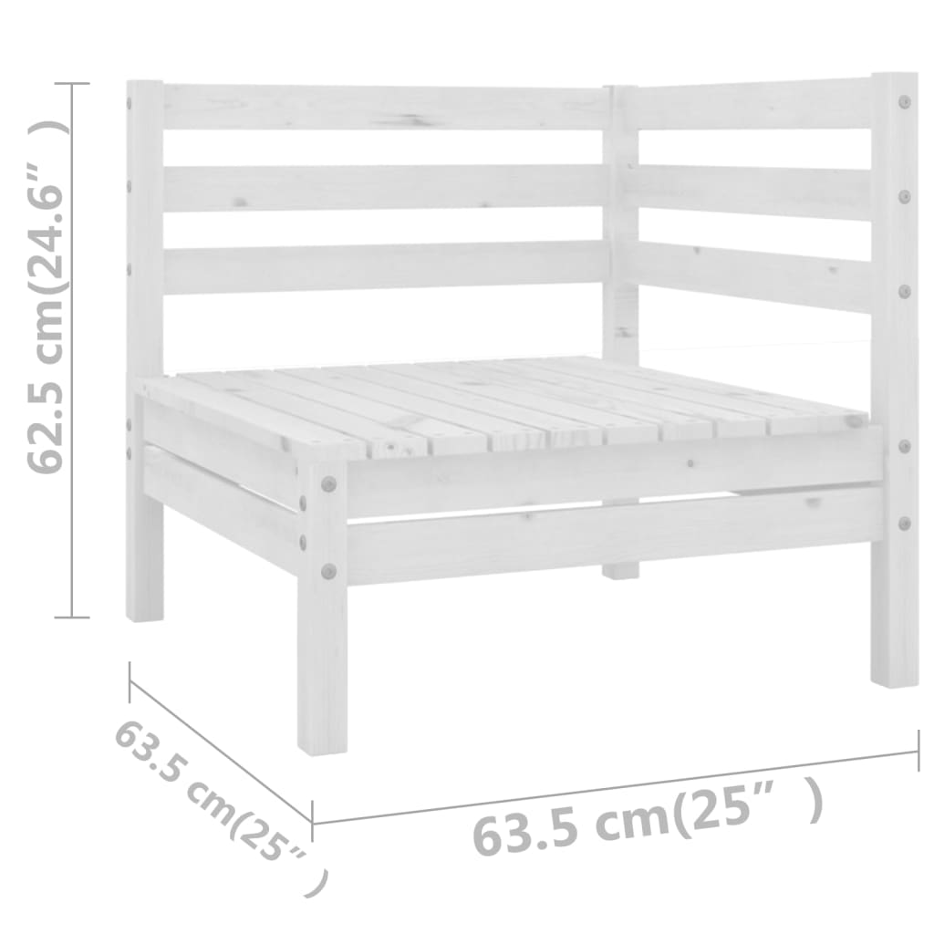 vidaXL Salon de jardin 4 pcs Blanc Bois de pin massif