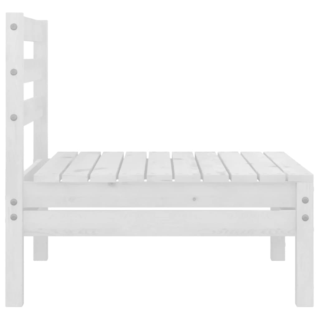 vidaXL Salon de jardin 4 pcs Blanc Bois de pin massif