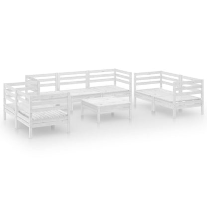 vidaXL 8-tlg. Garten-Lounge-Set Weiß Massivholz Kiefer