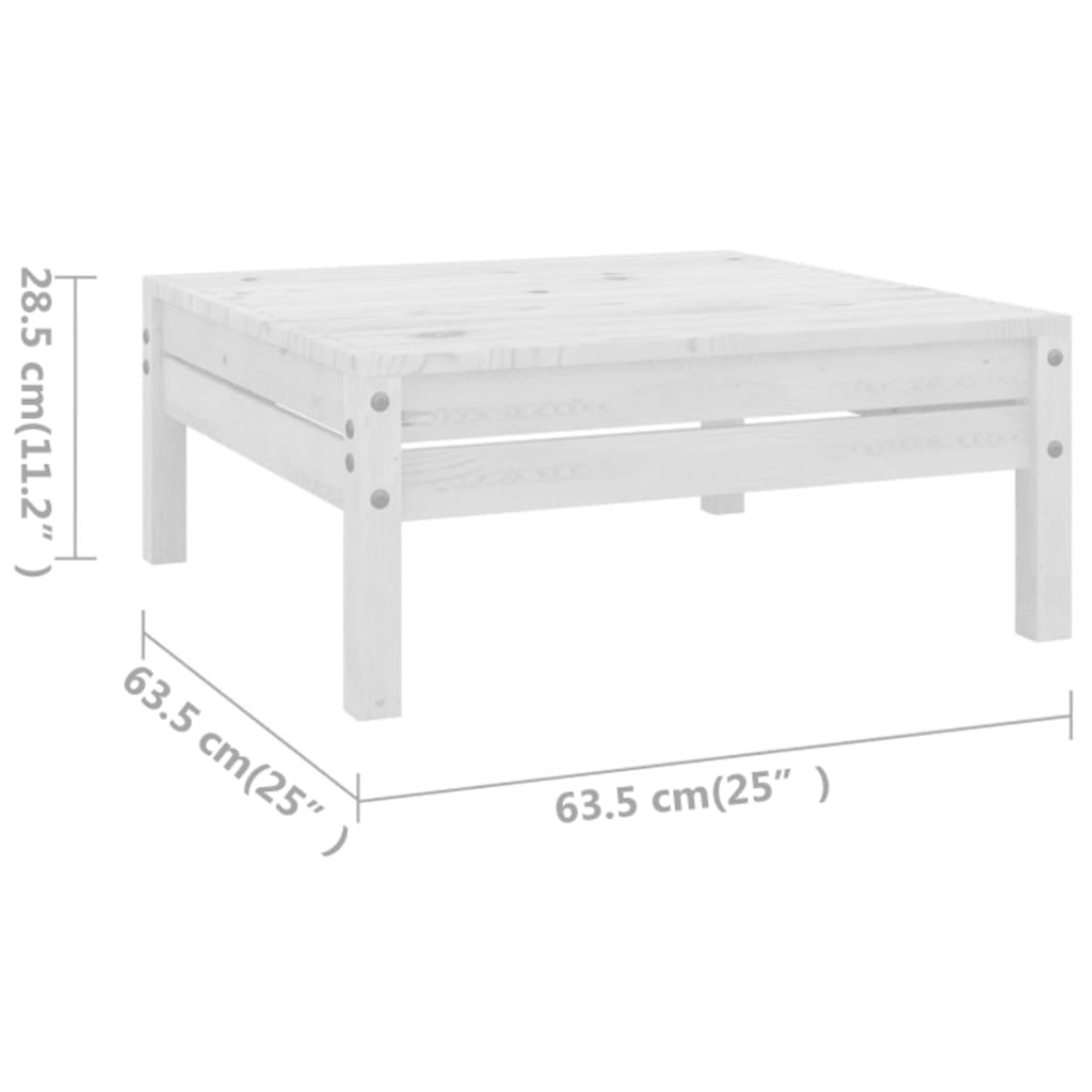 vidaXL Ensemble de mobilier de jardin 4 pcs Blanc Bois de pin massif