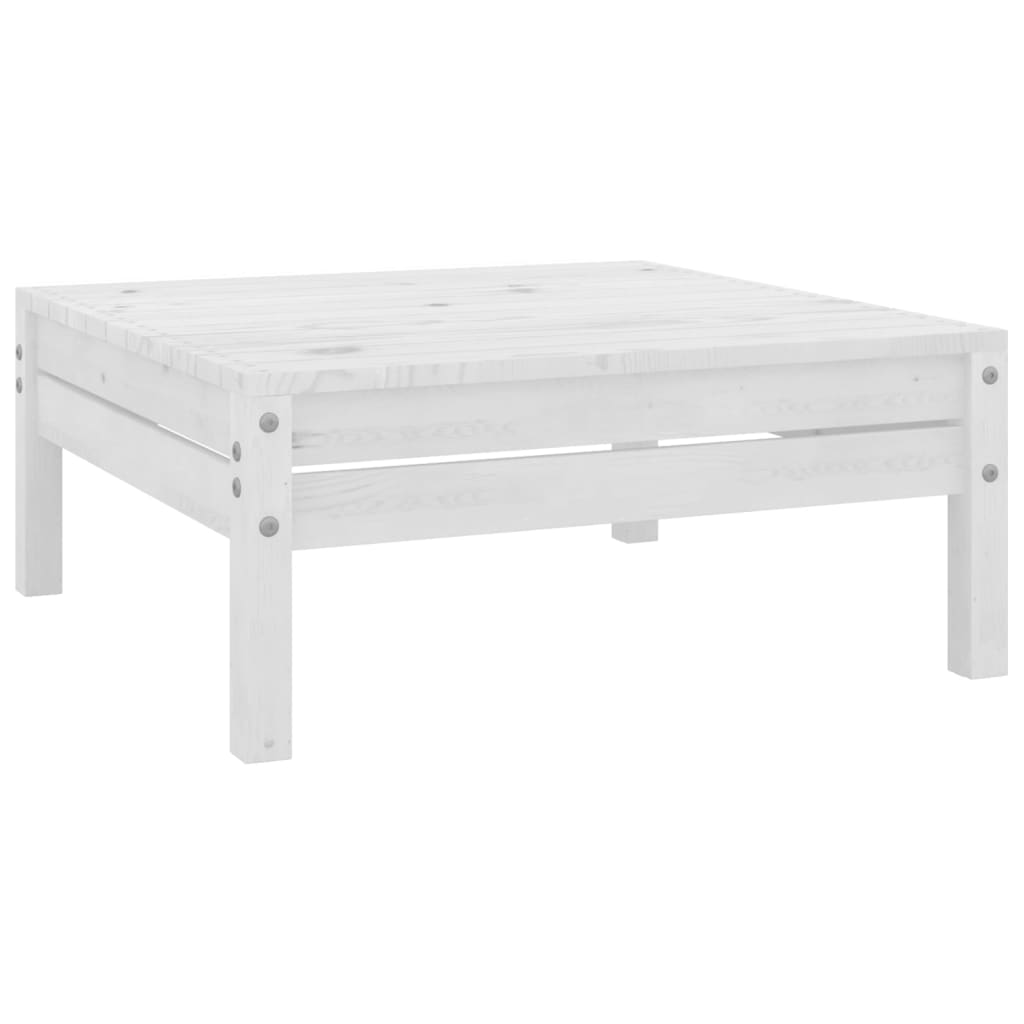 vidaXL Ensemble de mobilier de jardin 4 pcs Blanc Bois de pin massif