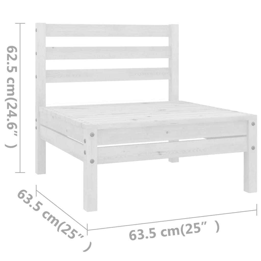 vidaXL Ensemble de mobilier de jardin 4 pcs Blanc Bois de pin massif