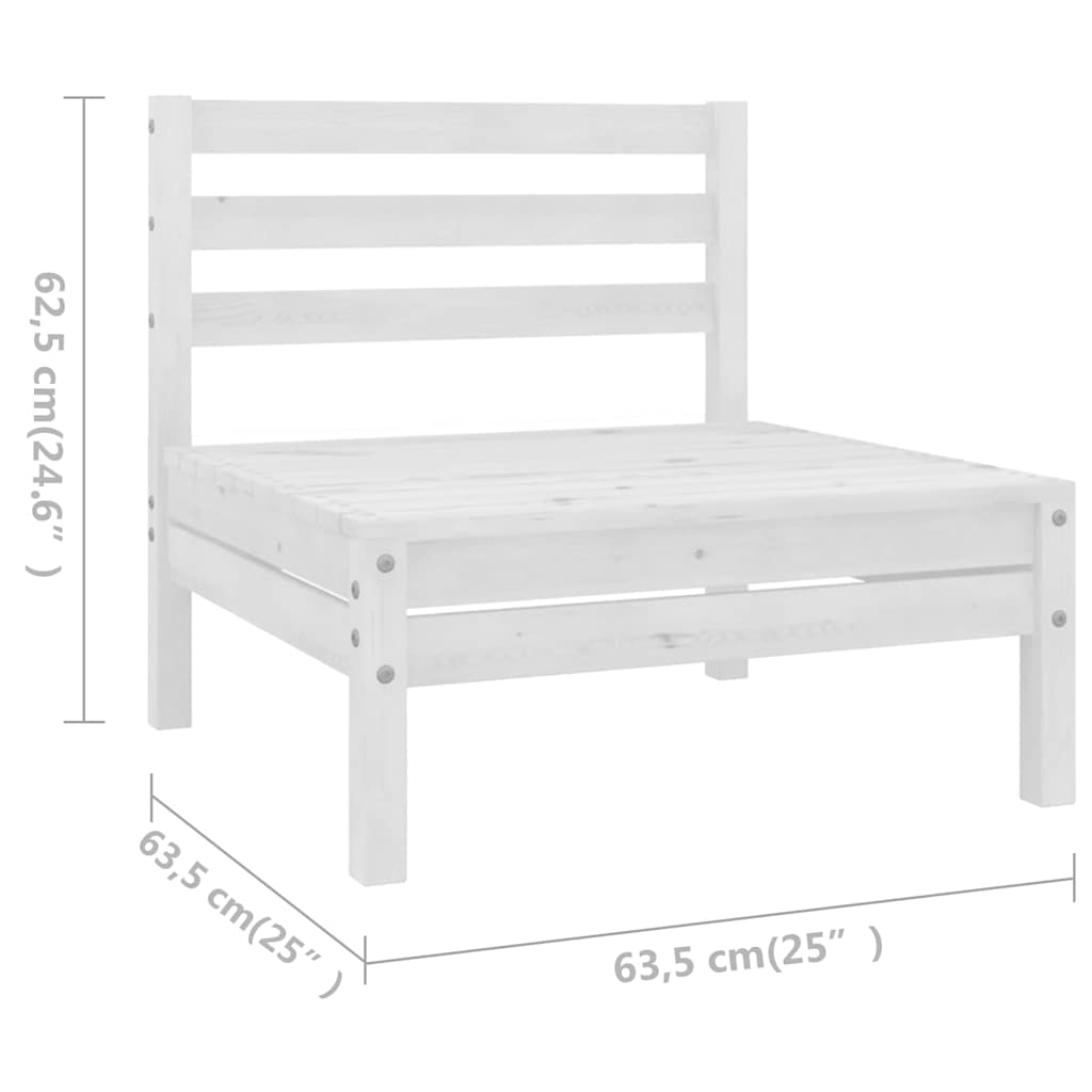 vidaXL Salon de jardin 4 pcs Bois de pin massif Blanc
