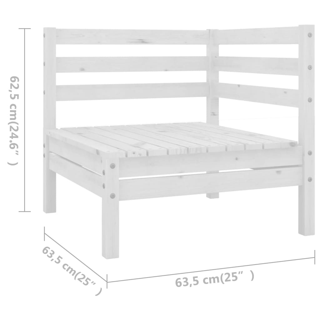 vidaXL Salon de jardin 4 pcs Bois de pin massif Blanc