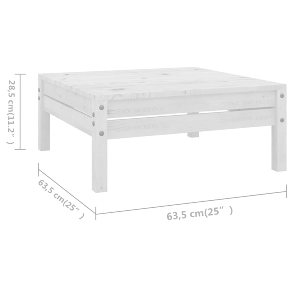 vidaXL Salon de jardin 4 pcs Bois de pin massif Blanc
