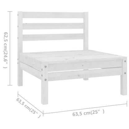 vidaXL Salon de jardin 4 pcs Bois de pin massif Blanc