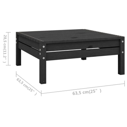 vidaXL Salon de jardin 4 pcs Bois de pin massif Noir