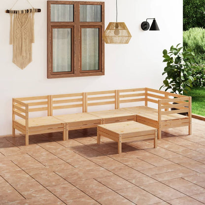 6-tlg. Garten-Lounge-Set Kiefer Massivholz