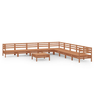 vidaXL 10-tlg. Garten-Lounge-Set Massivholz Kiefer Honigbraun