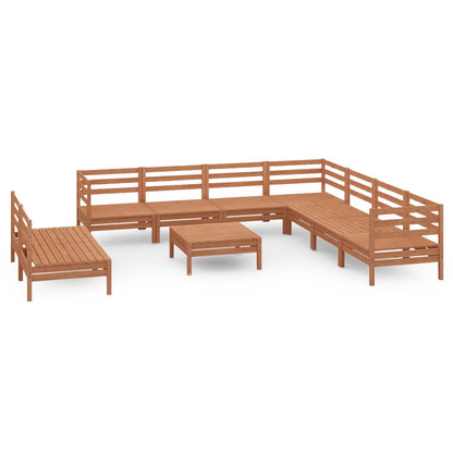 vidaXL 10-tlg. Garten-Lounge-Set Massivholz Kiefer Honigbraun