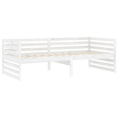 vidaXL Lit de repos avec matelas 90x200 cm Bois de pin massif Blanc