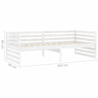 vidaXL Tagesbett mit Matratze 90x200 cm Weiß Kiefer Massivholz