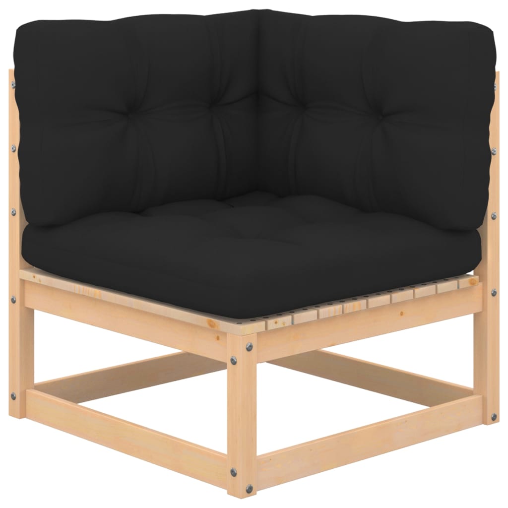 vidaXL Salon de jardin 4 pièces avec coussins Bois de pin massif