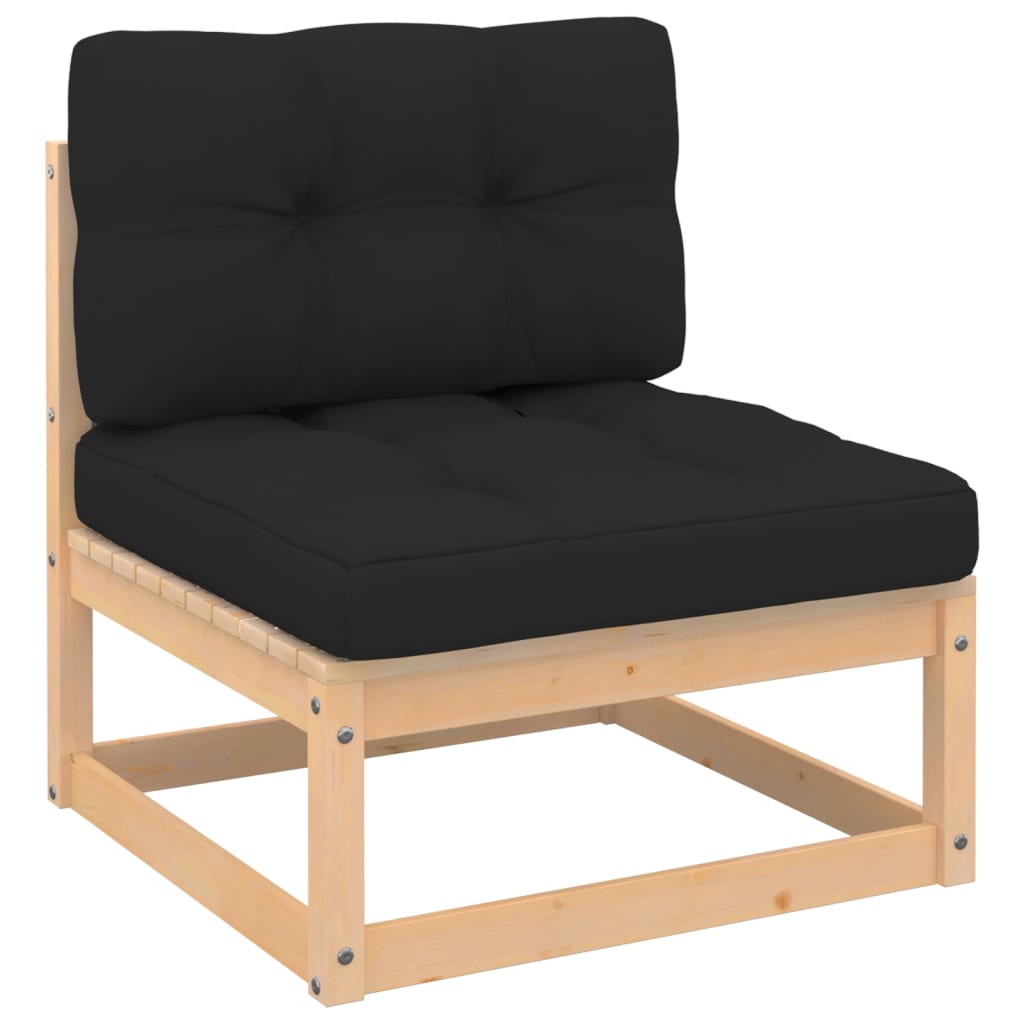 vidaXL Salon de jardin 4 pièces avec coussins Bois de pin massif