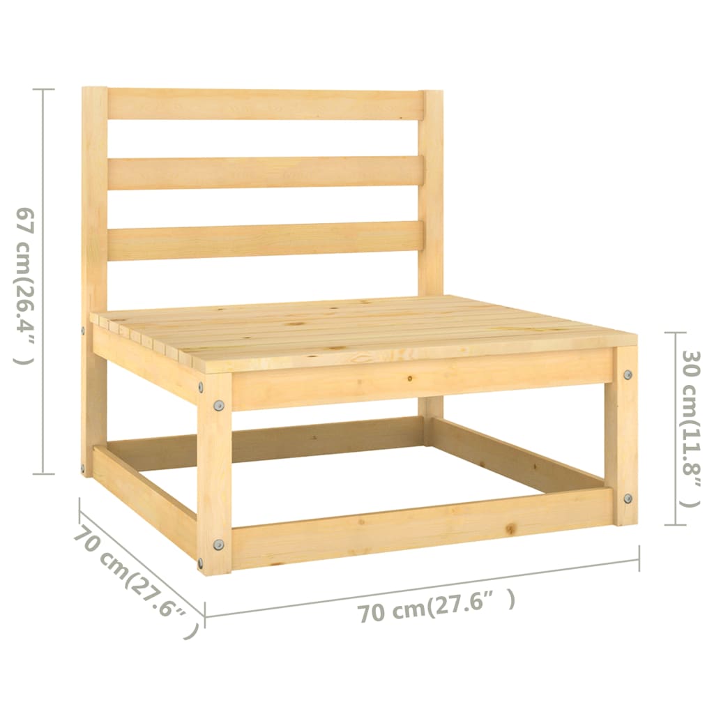 vidaXL Salon de jardin 4 pièces avec coussins Bois de pin massif