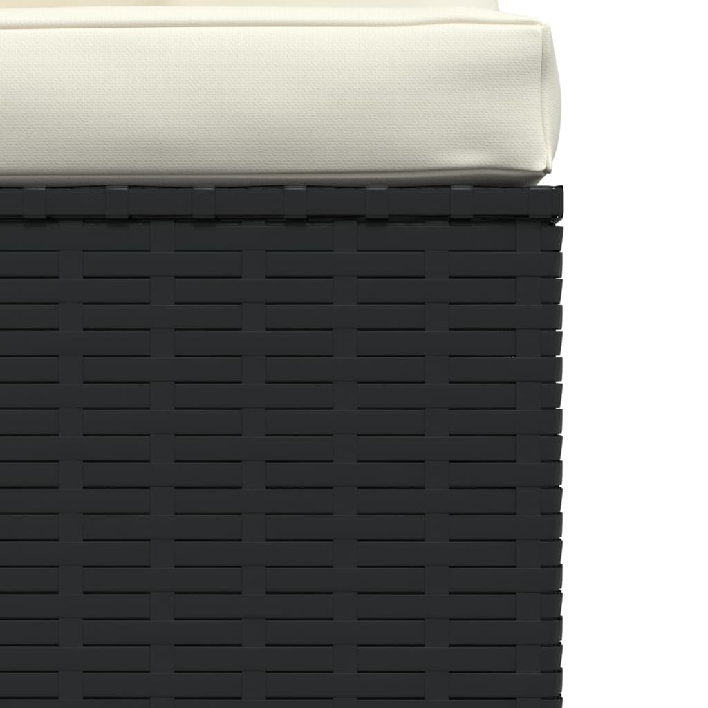 vidaXL Salon de jardin 4 pcs avec coussins Noir Résine tressée