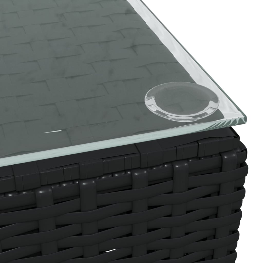 vidaXL Salon de jardin 4 pcs avec coussins Noir Résine tressée