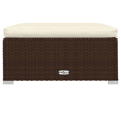 vidaXL Salon de jardin 4 pcs avec coussins résine tressée marron