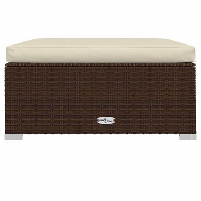 vidaXL Pouf de jardin avec coussin marron 70x70x30 cm en résine tressée