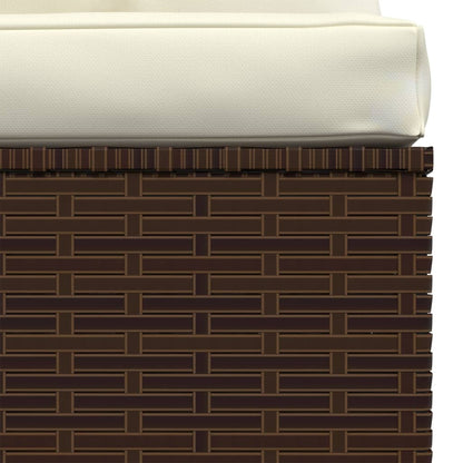 vidaXL 4-tlg. Garten-Lounge-Set mit Kissen Braun Poly Rattan