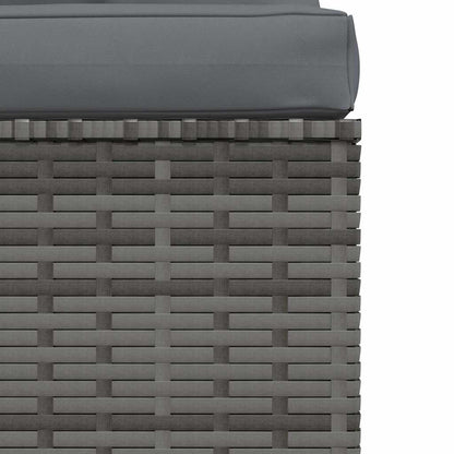 vidaXL Canapé central de jardin avec coussins gris en résine tressée