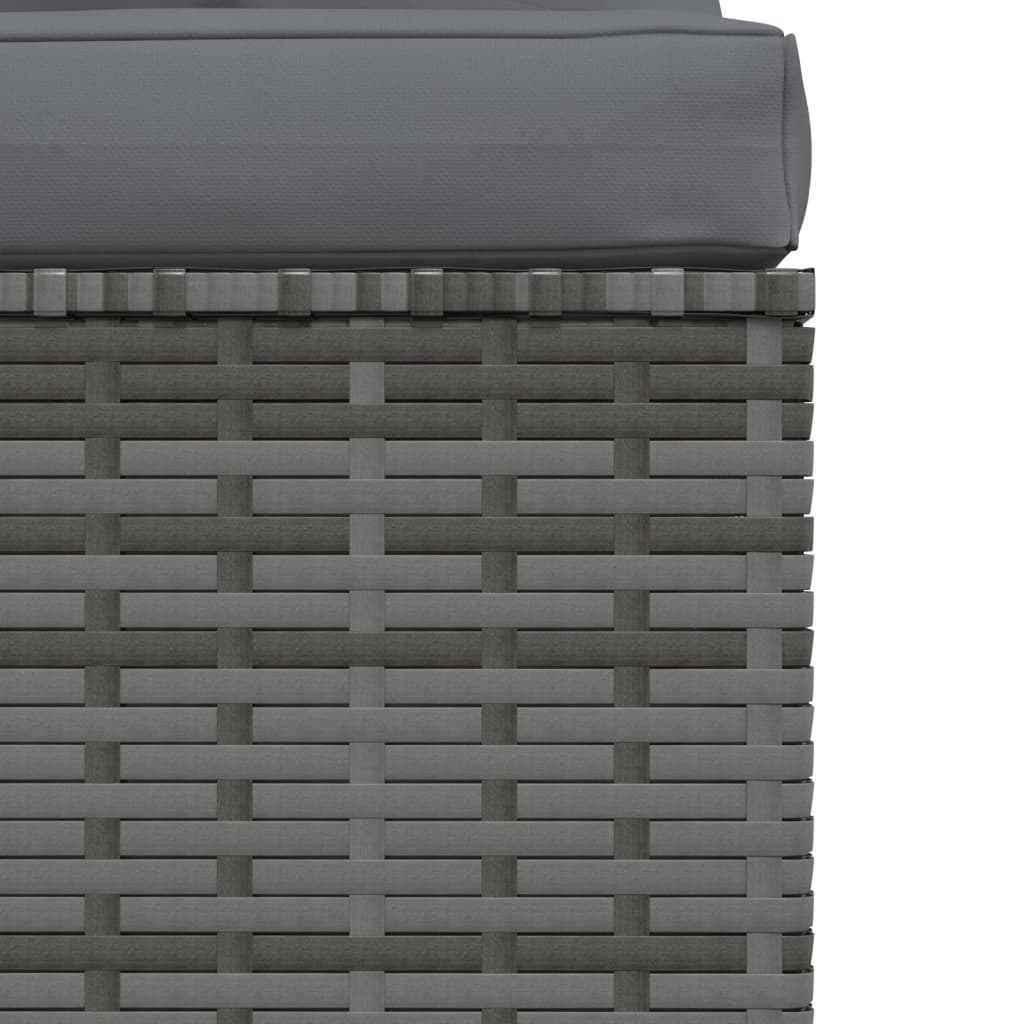 vidaXL Salon de jardin 4 pcs avec coussins Gris Résine tressée