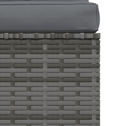 vidaXL Salon de jardin 4 pcs avec coussins Gris Résine tressée