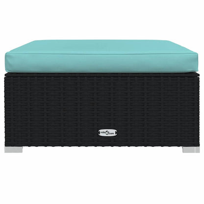vidaXL Salon de jardin 4 pcs avec coussins Noir Résine tressée