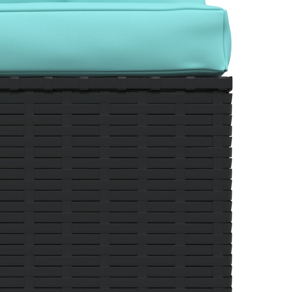 vidaXL Salon de jardin 4 pcs avec coussins Noir Résine tressée