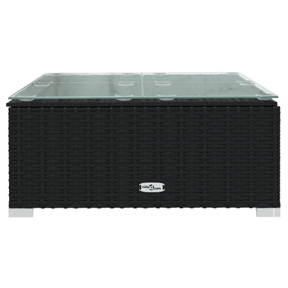 vidaXL Salon de jardin 4 pcs avec coussins Noir Résine tressée
